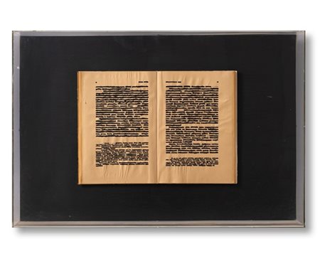 Emilio Isgrò "Libro cancellato" 1970libro cancellato, inchiostro su carta appli