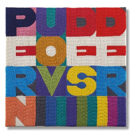 Alighiero Boetti "Per nuovi desideri" 1977
ricamo su tessuto
cm 28,6x29
Firmato