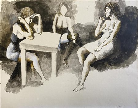 Renato Guttuso (Bagheria 1911 - Rom/Roma 1987) Tre donne, 1977;Gouache su...