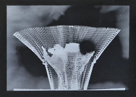 Heinz Mack (Lollar, 1931) Flügelpaar, 1968;Serigrafia col. argento, 68,5 x 92...