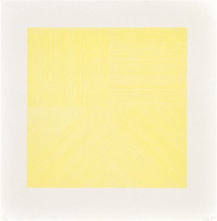Sol LeWitt (Hartford 1928 - New York 2007) Yellow Grid;Serigrafia a col. su...
