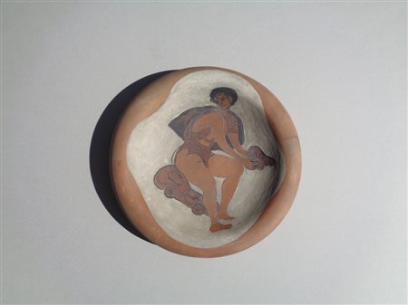 Tono Zancanaro (1906 - 1985) Figure, 1953;Piatto in terracotta dipinta al...