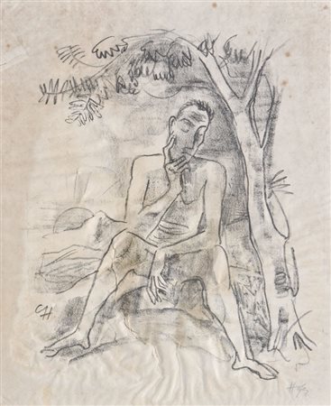 Carl Hofer (Karlsruhe 1878 - Berlin/Berlino 1955) Der Abend, um...