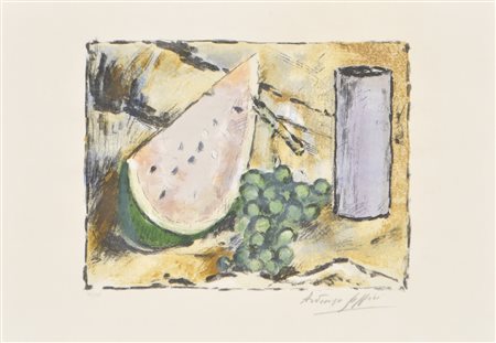 Ardengo Soffici (Rignano sull'Arno 1879 - Forte dei Marmi 1964) Vaso viola...