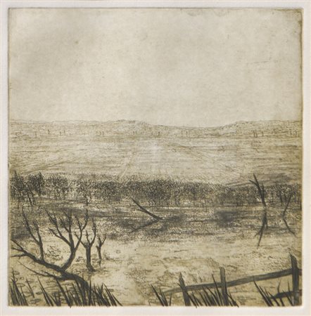 Karl Krug (Leipzig/Lipsia 1900 - 1983) Sul fiume Unstrut / salici...