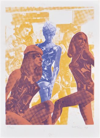 Gianni Bertini (Pisa 1922 - Caen 2010) Senza titolo, 1968;Litografia a col....