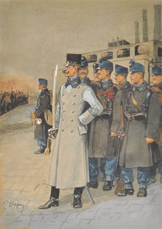 Fritz Schönpflug (Wien/Vienna 1873 - 1951) Forze armate k.k. in difesa di una...