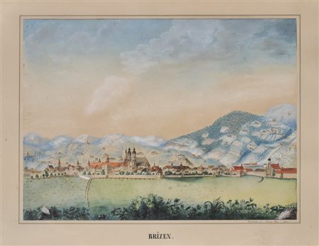 Maria Peer Veduta di Bressanone, 1844;Disegno acquerellato, 33 x 45 cm, in...
