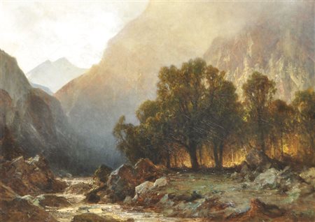 Julius Lange (Darmstadt 1817 - München/Monaco di Baviera 1878) Paesaggio...