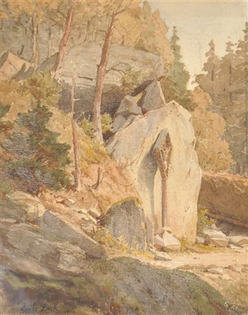 Fritz Lach (Linz 1868 – Wien/Vienna 1933) Edicola votiva in montagna presso...