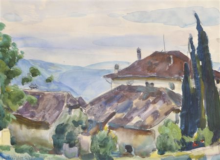 Hans Josef Weber-Tyrol (Schwaz 1874 – Meran/Merano 1957) Paesaggio in...