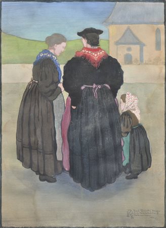 Karl Pferschy (Deutschlandsberg 1888 – Bozen/Bolzano 1930) Donne di Valas,...