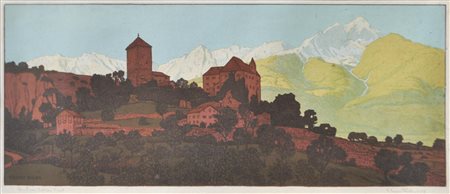 Eduard Euler (Düsseldorf 1867 / Düsseldorf 1931) Castel Tirolo di sera,...