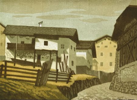 Rudolf Lanzinger (Brixen/Bressanone 1913 / Bruneck/Brunico 1989) Villaggio di...