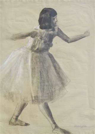 Albert Stolz (Bozen/Bolzano 1875 – 1947) Ballerina;Carboncino, gessetti, 59 x...
