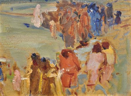 Robert Sterl (Großdobritz 1867 – Naundorf 1932) Funerale russo, 1920;Olio su...