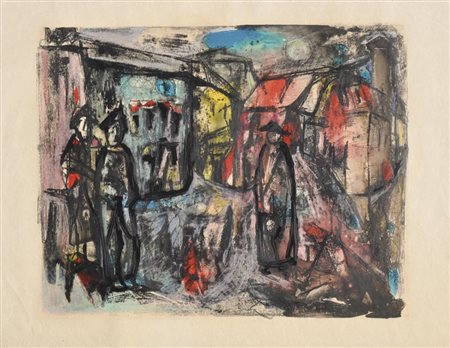 Hilde Goldschmidt (Leipzig/Lipsia 1897 Kitzbühel 1980) Piazza con figure,...