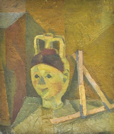 Wilfried Kirschl (Wörgl 1930 – Innsbruck 2010) Natura morta con vaso e metro...