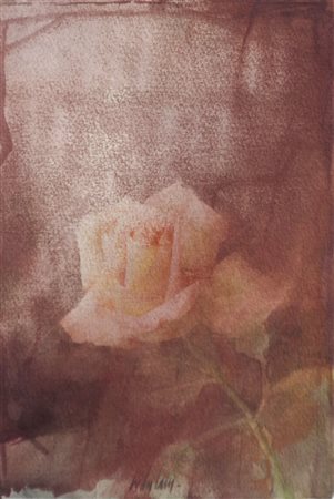 Pedro Cano (* Blanca 1944) Rosa, 1994;Acquerello, 28 x 19 cm, in cornice Firma