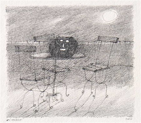 Paul Flora (Glurns/Glorenza 1922 – Innsbruck 2003) Testa di zucca;China, 24,5...