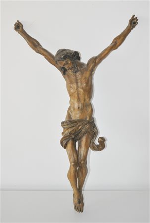 Südtirol, 18. Jh./Alto Adige, XVIII sec. Cristo;Legno dipinto, altezza 81 cm,...