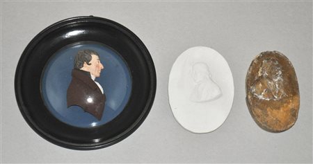 Anton Kob Ritratto di un uomo;Ritratto di un uomo Miniatura in gesso,...