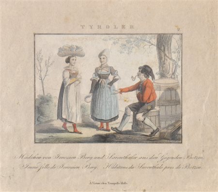 Tranquillo Mollo, Wien/Vienna Costumi tradizionali tirolesi, 1810/20 ca;7...