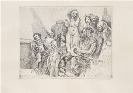 Markus Vallazza Studienblatt nach Tiepolo, 1972;Acquaforte, 24,5 x 31,5 cm...