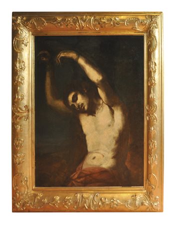 Pittore italiano del XVII sec. San Sebastiano;Olio su tela, 113,5 x 95 cm,...