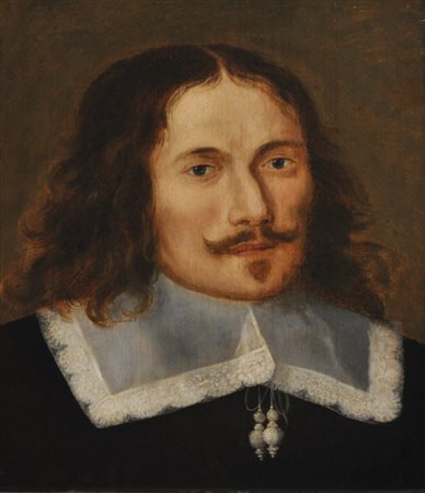 Pittore olandese del XVII sec. Ritratto di gentiluomo con barba, 1640 ca;Olio...