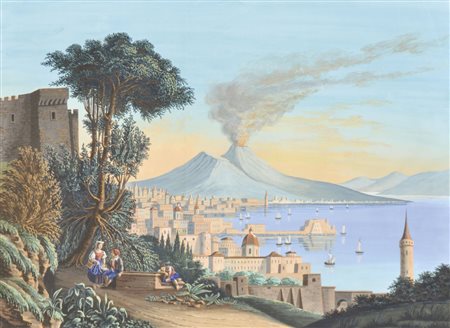 Johann Nepomuk Franz Lauterer (Wien/Vienna 1700 – 1733) Napoli;Tempera su...