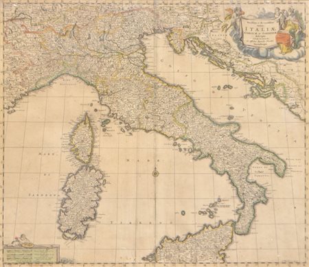 Johann Baptist Homann / David Funck Novissima et Accuratissima totius Italiae...