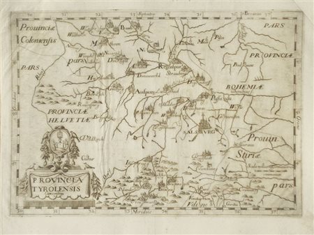 Provincia tyrolis cum confinis, ca. 1712;Incisione in rame, 22,7 x 31,2 cm,...