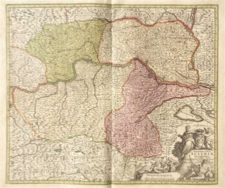 Matthäus Seutter Archiducatus Austriae inferioris, 1720;Incisione in rame,...
