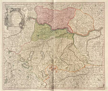 Matthäus Seutter Archiducatus Austriae superioris, 1720;Incisione in rame,...