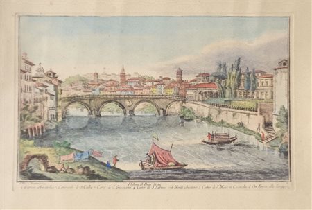 Giuseppe Vasi Coppia di vedute di Roma, 1754;Veduta di ponte Sisto; veduta di...