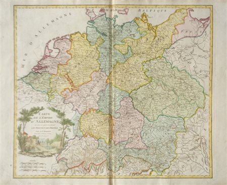 Gilles Robert/Vaugondy de Didier Carte de l’Empire d’Allemagne..., 1757;...où...