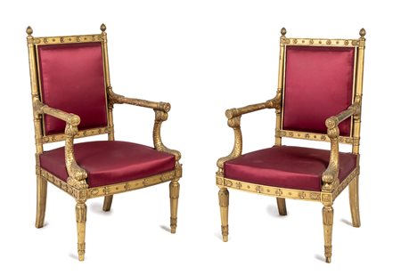 Coppia poltrone francesi - XIX secolo, firmate GUSTAVE FREDERIC QUIGNON