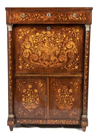 Secrétaire intarsiato olandese - periodo Impero, XIX secolo