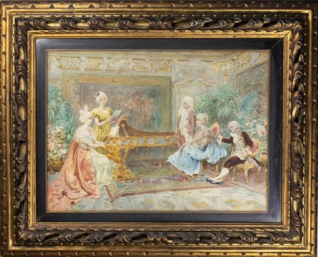 Acquarello italiano - 1920, firmato C.DE FILIPPI