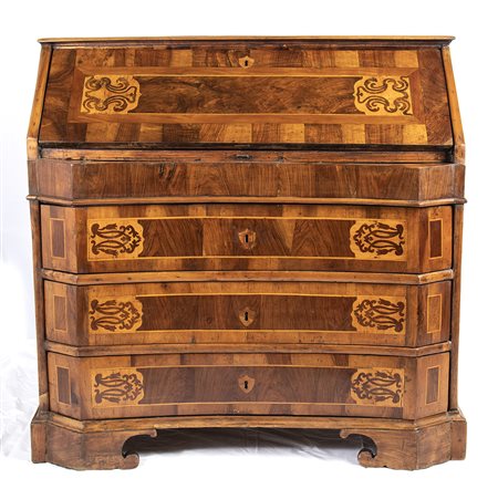 Ribalta italiana intarsiata - XVIII secolo, Lombardo-Emiliana