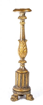 Torciere italiano in legno dorato - Italia centrale, XIX secolo