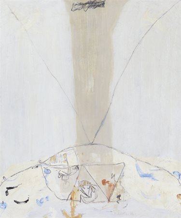 MARIO RACITI Milano 19/04/1934 Faro e contro-luce, 1964 olio su tela cm....