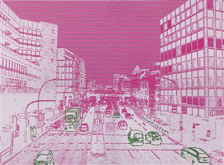 LEONIDA DE FILIPPI Milano 17/04/1969 Paesaggio urbano tecnica mista su carta...