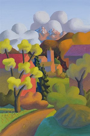 SALVO Leonforte (En) 22/05/1947 Ottobre olio su cartone telato cm. 60x40,...