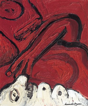 BENGT LINDSTROM Stoccolma 1925 - Njurunda 30/01/2008 Figure surreali olio su...