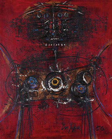 ROBERTO CRIPPA Milano 07/05/1921 - Bresso (Mi) 19/03/1972 Totem, 1956 olio su...
