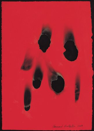 BERNARD AUBERTIN Fontenay aux Roses 1934 Papier rouge brulé, 2009 combustioni...