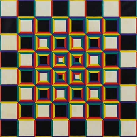 JORRIT TORNQUIST Graz 1938 Opus 45, 1965 olio su tela cm. 110x110, firma,...