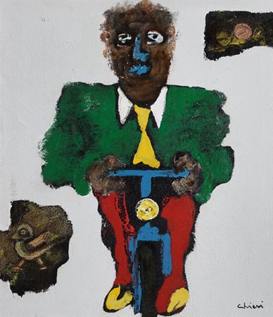 GIORGIO CHIESI Felina (Re) 27/02/1941 In bicicletta tecnica mista su tela cm....